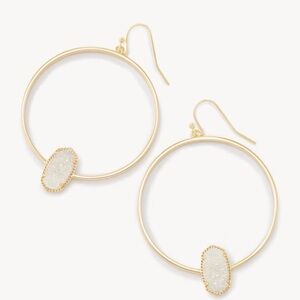 Kendra Scott- Elora Elegant Gold Hoop Earrings with Crystal Accent